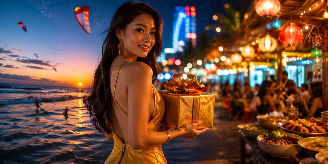 Không khí chợ đêm Mũi Né và người chơi cá cược trực tuyến về đêm tại Việt Nam